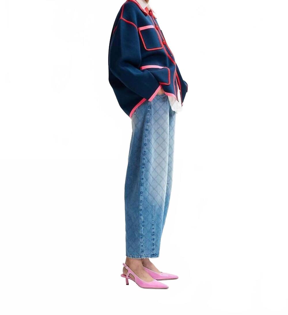NEW ESSENTIEL ANTWERP kokorico knitted cardigan in navy - Picture 3 of 3